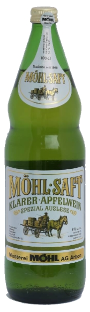 Möhl Saft klar spez. Apfelwein